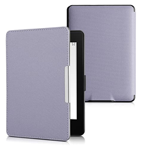 kwmobile Case Compatible with Amazon Kindle Paperwhite - Nylon Protective e-Reader Cover Folio Book Style Case - Lavender