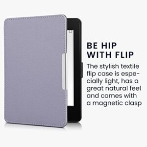 kwmobile Case Compatible with Amazon Kindle Paperwhite - Nylon Protective e-Reader Cover Folio Book Style Case - Lavender