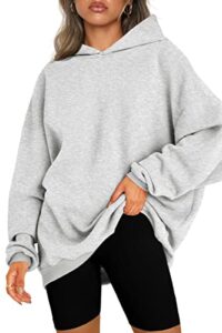 efan sweatshirts hoodies for women oversized fall fashion outfits 2023 clothes solid basic soft yoga loose winter tops sweaters grey