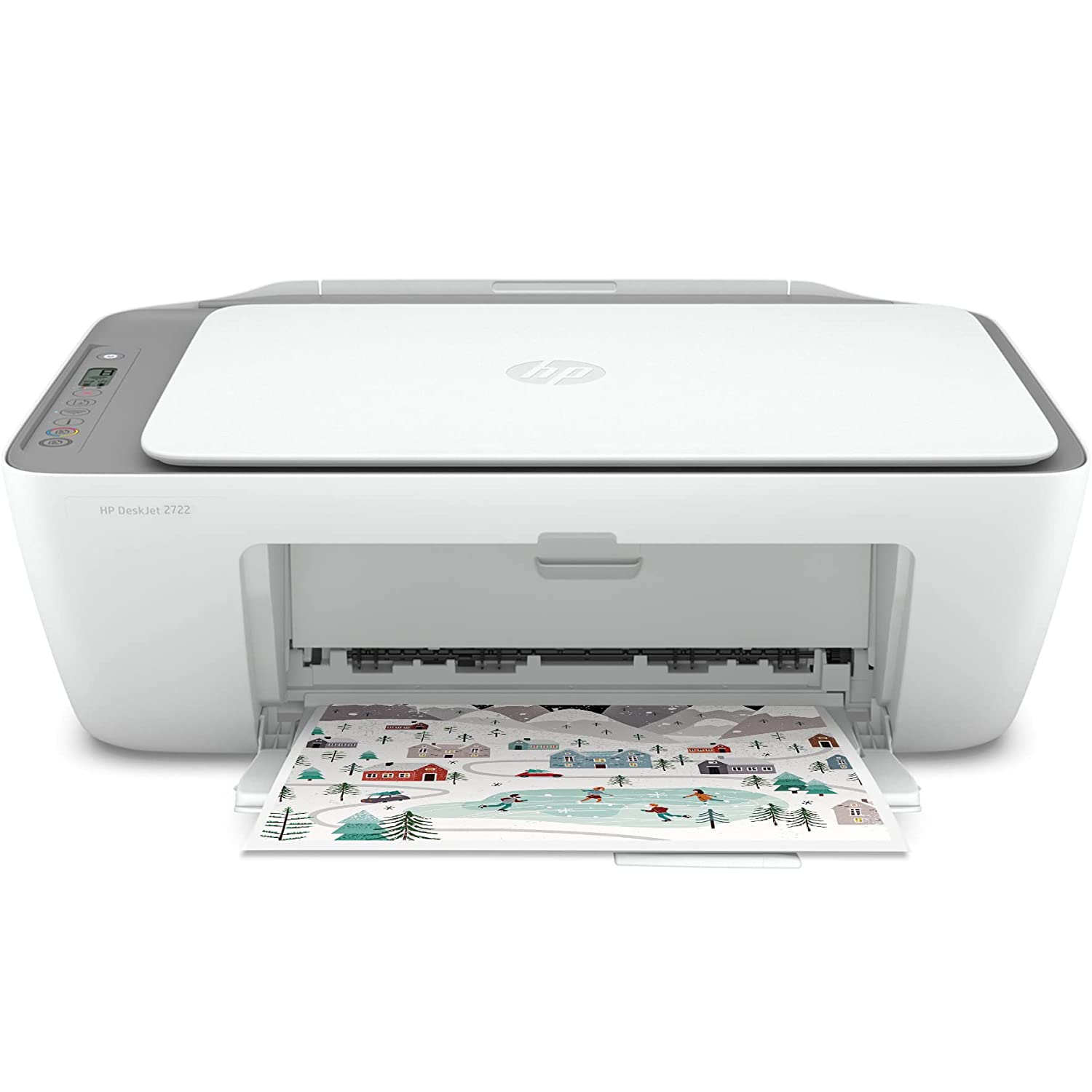 HP DeskJet 27 22 All-in-One Wireless Color Inkjet Printer, White - Print, Scan, Copy - 1200 x 1200 dpi, Flatbed Scanner, Icon LCD Display, WiFi, Bluetooth, USB Connectivity, CBMOUN Printer Cable