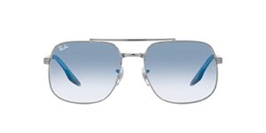 ray-ban rb3699 square sunglasses, gunmetal/clear blue gradient, 59 mm