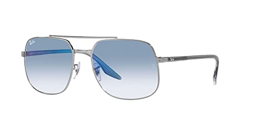 Ray-Ban RB3699 Square Sunglasses, Gunmetal/Clear Blue Gradient, 59 mm