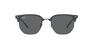 ray-ban rb4416 new clubmaster square sunglasses, green on black/dark grey, 53 mm
