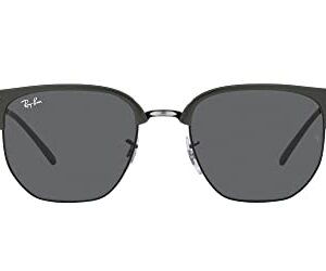 Ray-Ban RB4416 New Clubmaster Square Sunglasses, Green on Black/Dark Grey, 53 mm