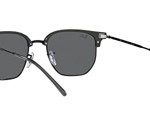 Ray-Ban RB4416 New Clubmaster Square Sunglasses, Green on Black/Dark Grey, 53 mm