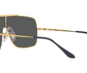 Ray-Ban RB3697 Wings II Square Sunglasses, Legend Gold/Dark Grey, 35 mm