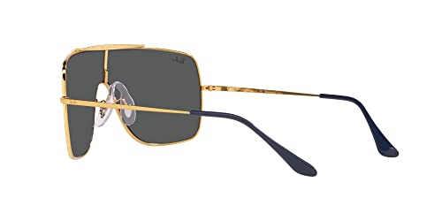 Ray-Ban RB3697 Wings II Square Sunglasses, Legend Gold/Dark Grey, 35 mm