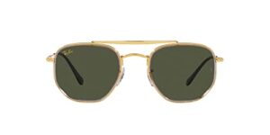 ray-ban rb3648m the marshal ii hexagonal sunglasses, legend gold/green, 52 mm