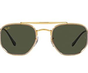 Ray-Ban RB3648M The Marshal II Hexagonal Sunglasses, Legend Gold/Green, 52 mm