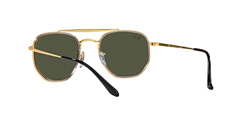 Ray-Ban RB3648M The Marshal II Hexagonal Sunglasses, Legend Gold/Green, 52 mm