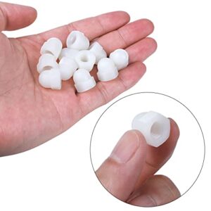 pouilzx Acorn Hex Cap Nuts - 100 Pcs M3 Dome Nuts Nylon Hexagon Decorative Cap Nut for Screws Bolts White