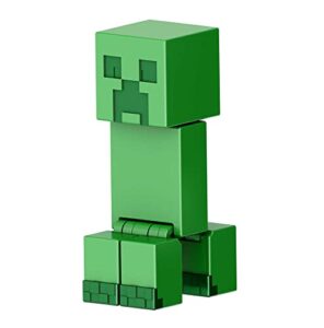 mattel minecraft toys 3.25-inch action figure, creeper with accessory & portal piece, toy collectible inspired by video game