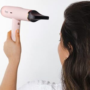 L'ANGE HAIR Le Styliste Luxury Hair Dryer | Quiet Brushless Blow Dryer with Diffuser | 1875 Watts for 4X Faster Drying | Hairdryer with 3 Heat & Speed Settings | Best Hair Dryers for Blowouts (Blush)