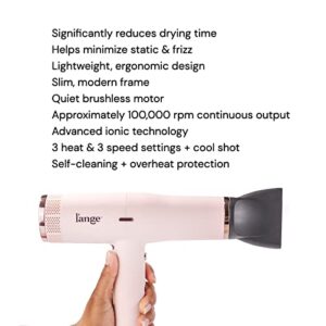 L'ANGE HAIR Le Styliste Luxury Hair Dryer | Quiet Brushless Blow Dryer with Diffuser | 1875 Watts for 4X Faster Drying | Hairdryer with 3 Heat & Speed Settings | Best Hair Dryers for Blowouts (Blush)