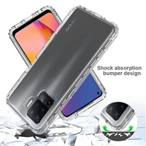 Gufuwo Case for Oppo A94 4G/Reno 5 Lite/F19 Pro/Reno 5F Case with Tempered Glass Screen Protector, Clear 360 Full Body Protection Hard Shell+Soft TPU Shockproof Cover Cases for Oppo A94 4G (Clear)