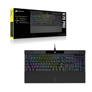 Corsair K70 PRO RGB Optical-Mechanical Gaming Keyboard - OPX Linear Switches, PBT Double-Shot Keycaps, 8,000Hz Hyper-Polling, Magnetic Soft-Touch Palm Rest - NA Layout, QWERTY - Black