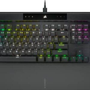 Corsair K70 PRO RGB Optical-Mechanical Gaming Keyboard - OPX Linear Switches, PBT Double-Shot Keycaps, 8,000Hz Hyper-Polling, Magnetic Soft-Touch Palm Rest - NA Layout, QWERTY - Black