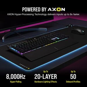 Corsair K70 PRO RGB Optical-Mechanical Gaming Keyboard - OPX Linear Switches, PBT Double-Shot Keycaps, 8,000Hz Hyper-Polling, Magnetic Soft-Touch Palm Rest - NA Layout, QWERTY - Black