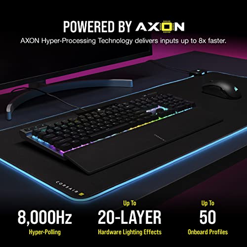 Corsair K70 PRO RGB Optical-Mechanical Gaming Keyboard - OPX Linear Switches, PBT Double-Shot Keycaps, 8,000Hz Hyper-Polling, Magnetic Soft-Touch Palm Rest - NA Layout, QWERTY - Black