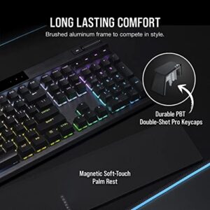 Corsair K70 PRO RGB Optical-Mechanical Gaming Keyboard - OPX Linear Switches, PBT Double-Shot Keycaps, 8,000Hz Hyper-Polling, Magnetic Soft-Touch Palm Rest - NA Layout, QWERTY - Black