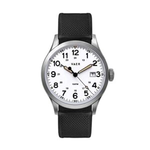 vaer s5 calendar field watch - 40mm white