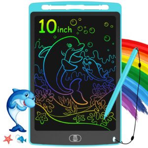 lcd writing tablet for kids, 10 inch colorful doodle board drawing tablet, electronic erasable drawing pads, toddler educational toys birthday gifts for 3 4 5 6 7 8 year old girls boys (blue)