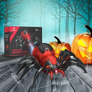 sumsync Remote Control Spider Kids Toys - Realistic RC Spider, Music Effect, LED Light, Toys for 3 4 5 6 7 8 9 10 11 12+ Year Old Boys/Girls, Gifts for Halloween Christmas Birthday