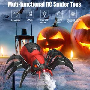 sumsync Remote Control Spider Kids Toys - Realistic RC Spider, Music Effect, LED Light, Toys for 3 4 5 6 7 8 9 10 11 12+ Year Old Boys/Girls, Gifts for Halloween Christmas Birthday