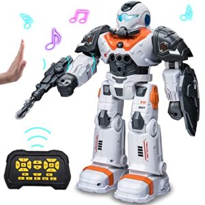 Remote Control Robot Toys for Kids, RC Robot Toy with Dancing/Shooting, Rechargeable Programmable with 2.4GHz Intelligent Gesture Sensing Smart Robot Gift Toy for 3 4 5 6 7 8+ Year Old Kids Boys Girls