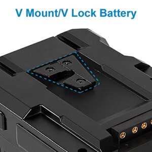 Abeden V Mount Battery 115Wh 7800mAh with Dual D-Tap & USB Port,V Lock Battery Compatible with Video Camera Camcorder Broadcast,Replacement Brick for DSLR