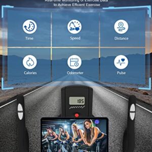 Exercise Bike Stationary, CHAOKE Indoor Cycling Bike with Heavy Flywheel, Comfortable Seat Cushion, Silent Belt Drive, LCD Monitor for Home Gym Cardio Workout Training