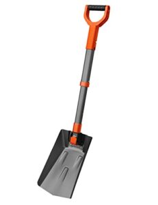 snow shovel with d handle metal snow shovel for driveway transfer shovel shovel for gardening, green