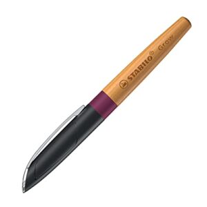 climate-neutral fountain pen - stabilo grow - pack of 1 - plum red/cherry wood