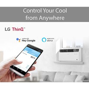 LG 10,000 BTU Dual Inverter Smart Window Air Conditioner, Cools 450 Sq. Ft., Ultra Quiet Operation, Up to 25% More Energy Savings, ENERGY STAR®, works with LG ThinQ, Amazon Alexa and Hey Google, 115V