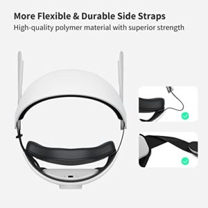 Geekvr Comfort Head Strap Accessories for Meta Quest 2, Hot-Swappable 5000mAh Battery, Adjustable Headstrap with Super Soft Skin-Friendly PU Leather Cushion for Uninterrupted Play