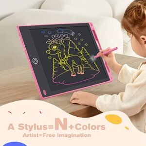 LCD Writing Tablet for Kids, 2Pck Drawing Tablets Toddler Toys Doodle Board 12 inch Writing Pad Drawing Tablet, Boys Girls Gift Trip Travel Essentials Learning Games 3-5 6-8 9-12 Year Old, Blue+Pink