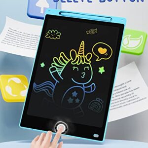 LCD Writing Tablet for Kids, 2Pck Drawing Tablets Toddler Toys Doodle Board 12 inch Writing Pad Drawing Tablet, Boys Girls Gift Trip Travel Essentials Learning Games 3-5 6-8 9-12 Year Old, Blue+Pink