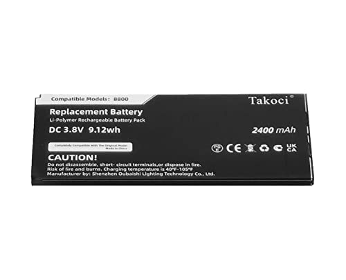 TAKOCI CP-BATT-8821 Replacement Battery for Cisco 8821, CP-8821-EX-K9-BUN, CP-8821-K9-BUN, Wireless IP Phone 8821, 3.8V 2400mAh