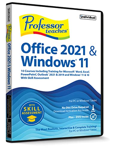 Professor Teaches Office 2021/365 & Windows 11 with Skill Assessment - Interactive Training for Word, Excel, PowerPoint, Outlook, Access, Publisher & More! - CD/DVD