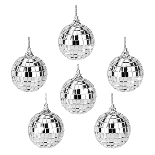 Mini Disco Balls Decoration - Mirror Disco Party Decorations Sturdy Lightweight Christmas Balls Easy to Hang Suitable for Disco,Themed Party,Stage Decoration,Christmas Tree Toppers Decoration (6)