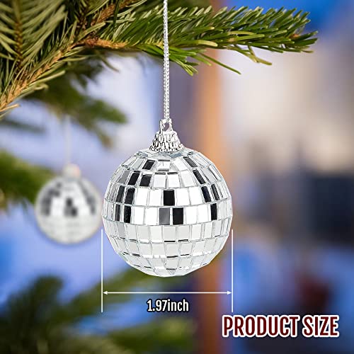 Mini Disco Balls Decoration - Mirror Disco Party Decorations Sturdy Lightweight Christmas Balls Easy to Hang Suitable for Disco,Themed Party,Stage Decoration,Christmas Tree Toppers Decoration (6)