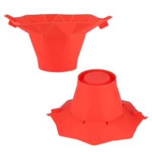 Microwave Silicone Popcorn Popper Collapsible Popcorn Maker Bowl with Folding Lid Handle Home Kitchen Tool Red Dishwasher Safe