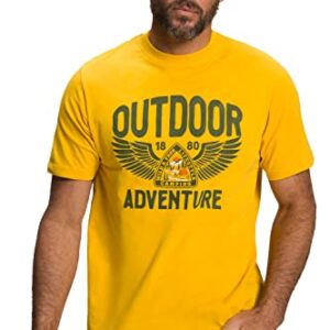 JP 1880 Menswear Big & Tall Plus Size L-8XL Outdoor Print Tee Golden Yellow XXXX-Large 808934459