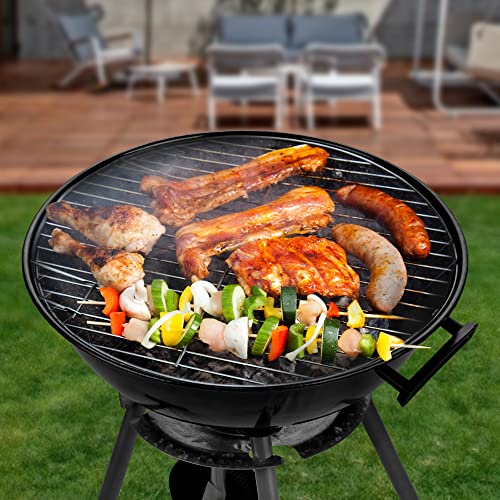 18.5 inch BBQ Grill,Portable Charcoal Grill, Carbon Heat Control Round BBQ Kettle