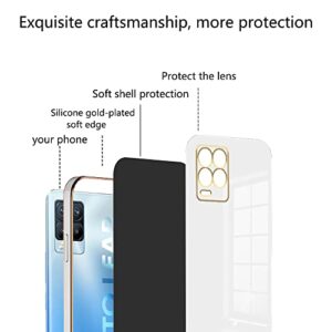 Jancyu Compatible with Oppo Realme 8 4G Case Silicone,Shockproof Accessories Oppo Realme 8 Pro Phone Case Slim Protective White Cover (White)