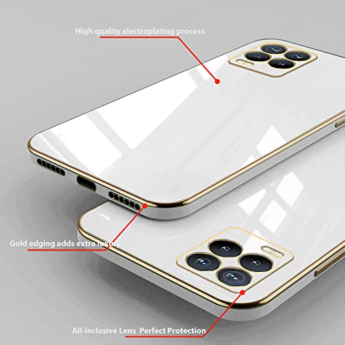 Jancyu Compatible with Oppo Realme 8 4G Case Silicone,Shockproof Accessories Oppo Realme 8 Pro Phone Case Slim Protective White Cover (White)