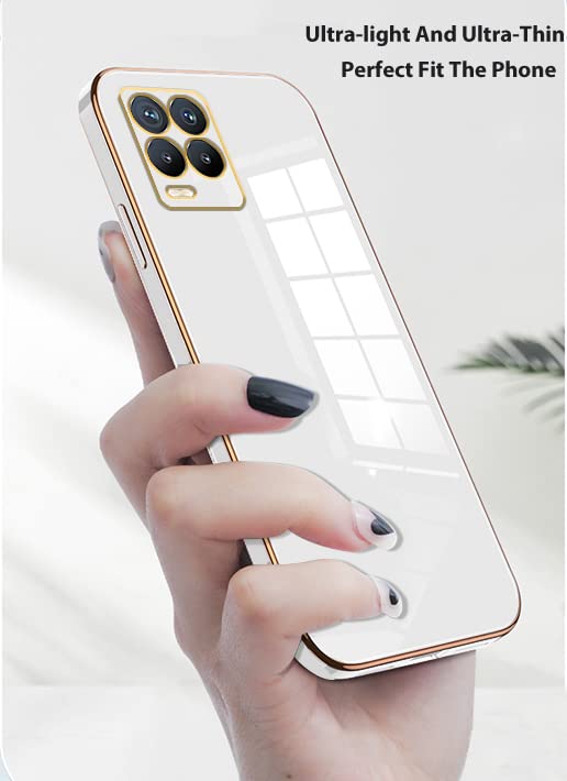 Jancyu Compatible with Oppo Realme 8 4G Case Silicone,Shockproof Accessories Oppo Realme 8 Pro Phone Case Slim Protective White Cover (White)