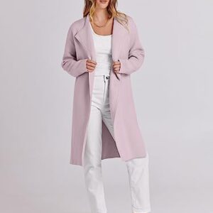 Prinbara Open Front Cardigan for Women Lapel Casual Long Sleeve Knit Sweater Lightweight Trench Coat Jacket 2023 Trendy 7PA21-Taofen-S