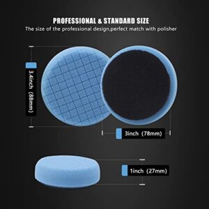 Buffing Polishing Pads, SPTA 5Pc 3.5 Inch Face for 3 Inch 76mm Backing Plate Compound Buffing Sponge Pads Cutting Polishing Pad Kit For Car Buffer Polisher Compounding,Polishing and Waxing -FPTFS3-MIX