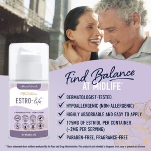 Estrogen Micronized Estriol Cream (84 Servings, 3.5oz Pump) 175mg of USP | For Balance At MidLife* | Dermatologist-Tested, Hypoallergenic, Soy-Free, Dairy-Free, Cruelty-Free | Advanced Formula